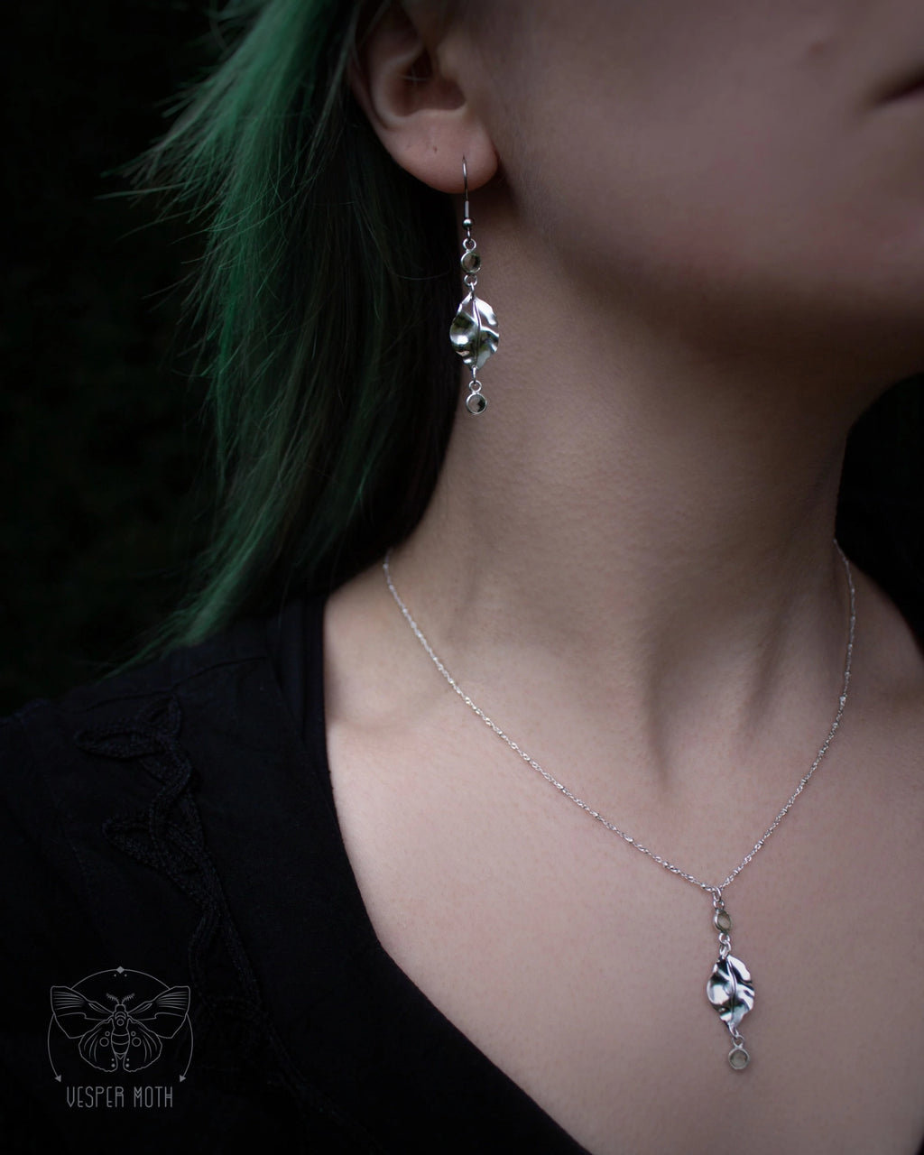 Moonlit Leaf Necklace