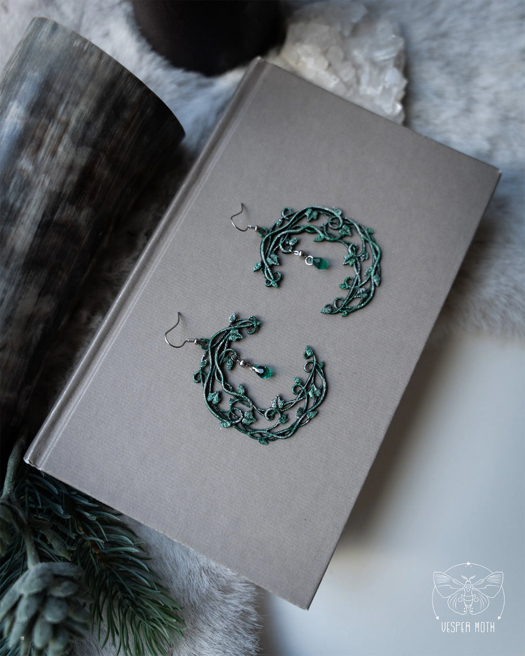 Ivy Moon Earrings - 3D printed *no metal!