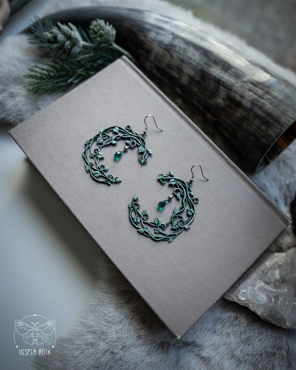 Ivy Moon Earrings - 3D printed *no metal!