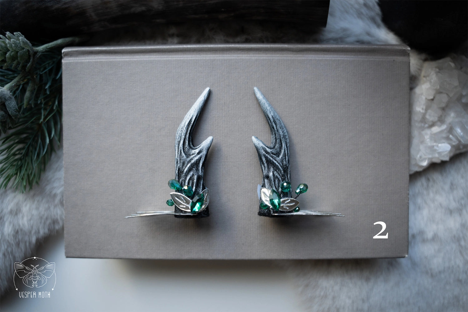 Sylvan Antler Hair Pins (pair of two pins)