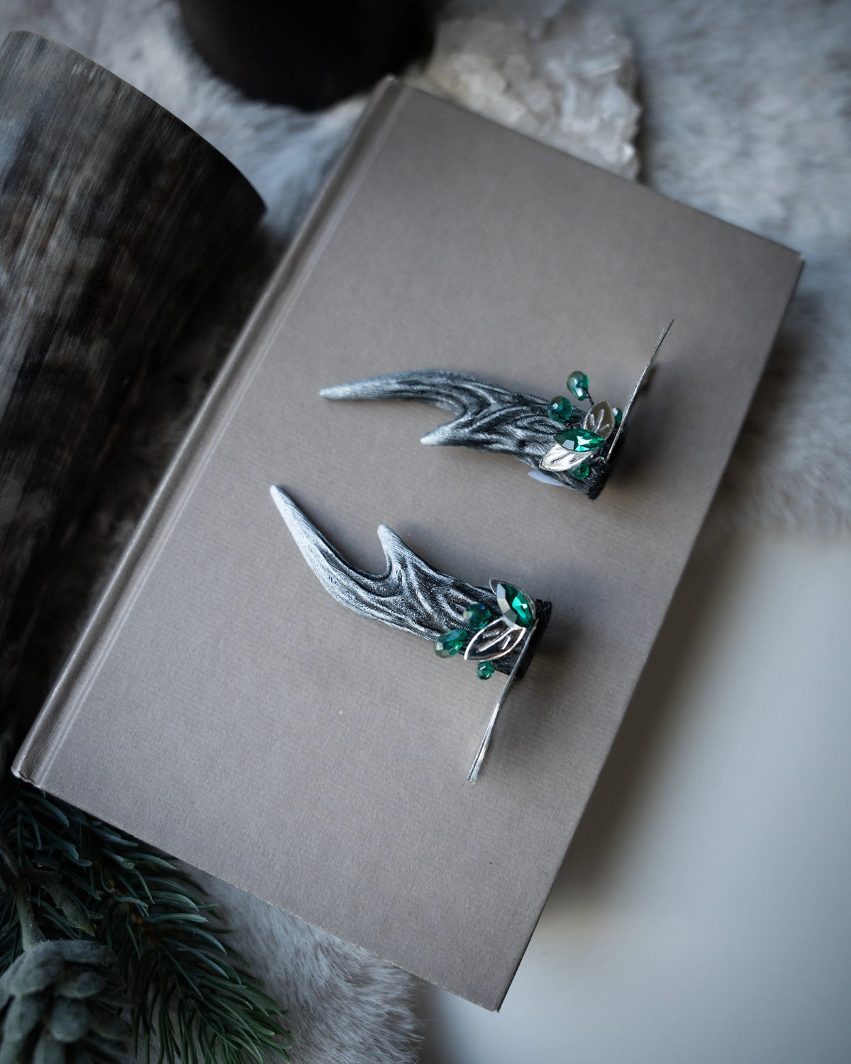 Sylvan Antler Hair Pins (pair of two pins)