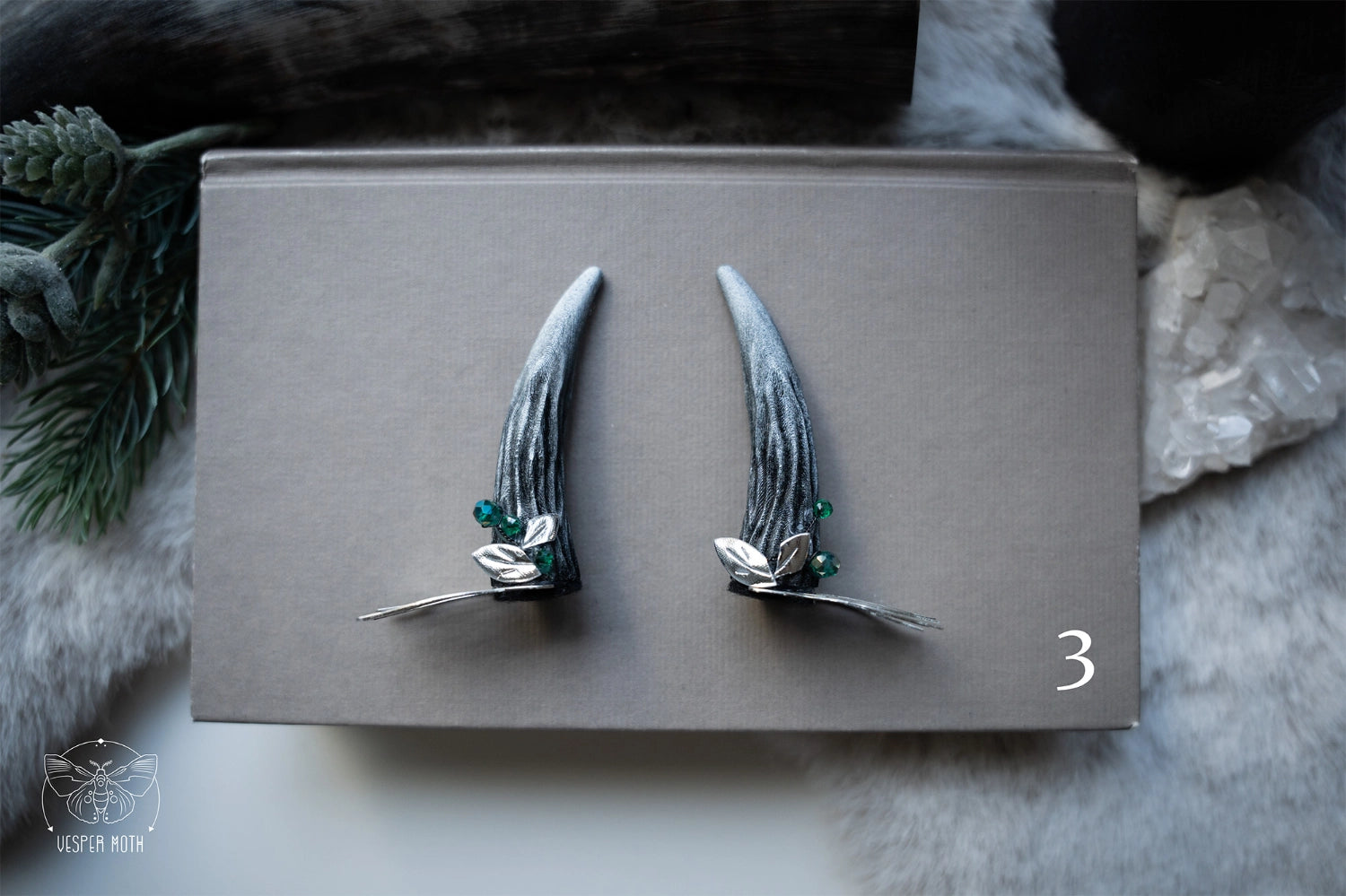 Sylvan Antler Hair Pins (pair of two pins)