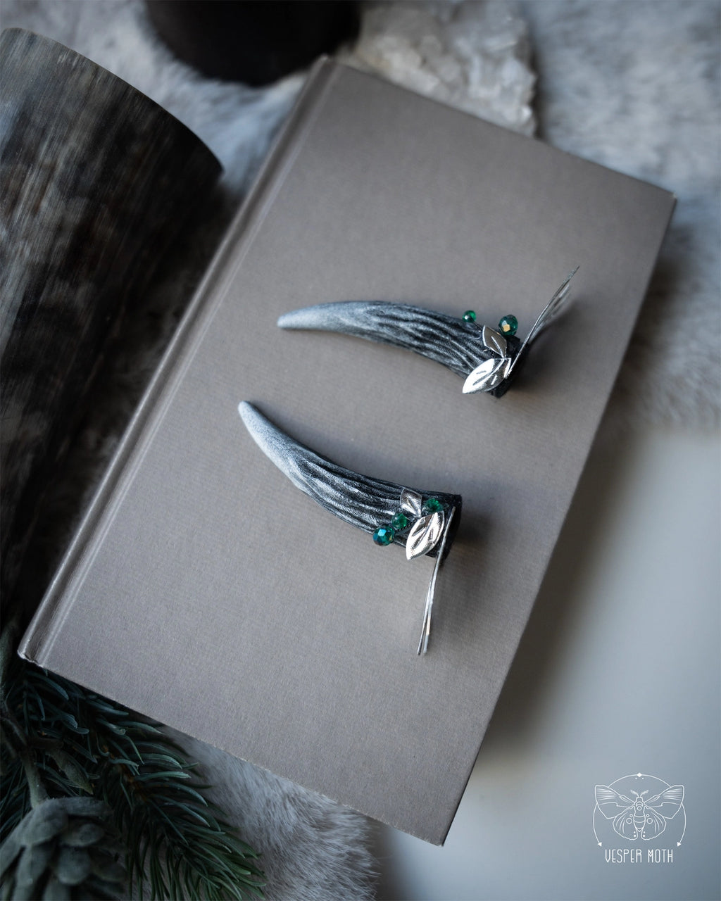 Sylvan Antler Hair Pins (pair of two pins)