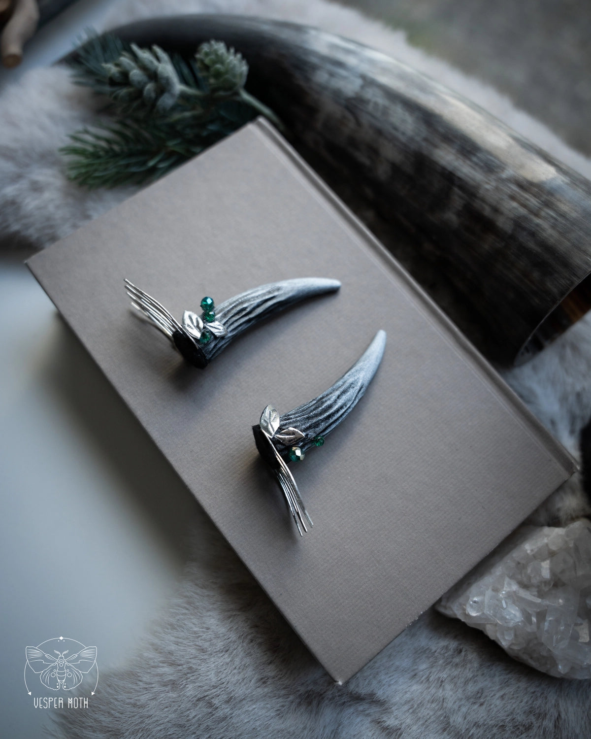 Sylvan Antler Hair Pins (pair of two pins)