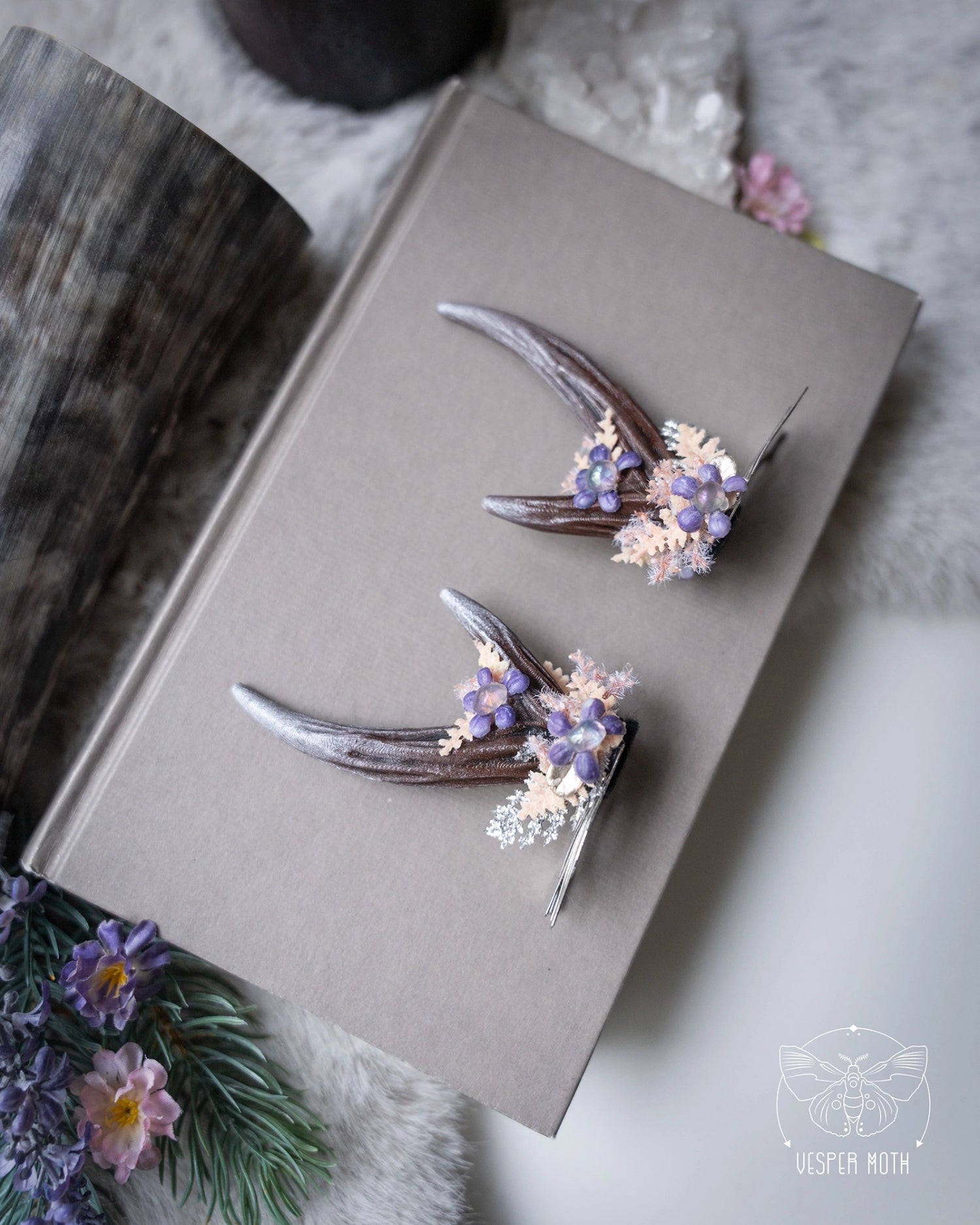 Ostara Antler Hair Pins (a pair of two pins)