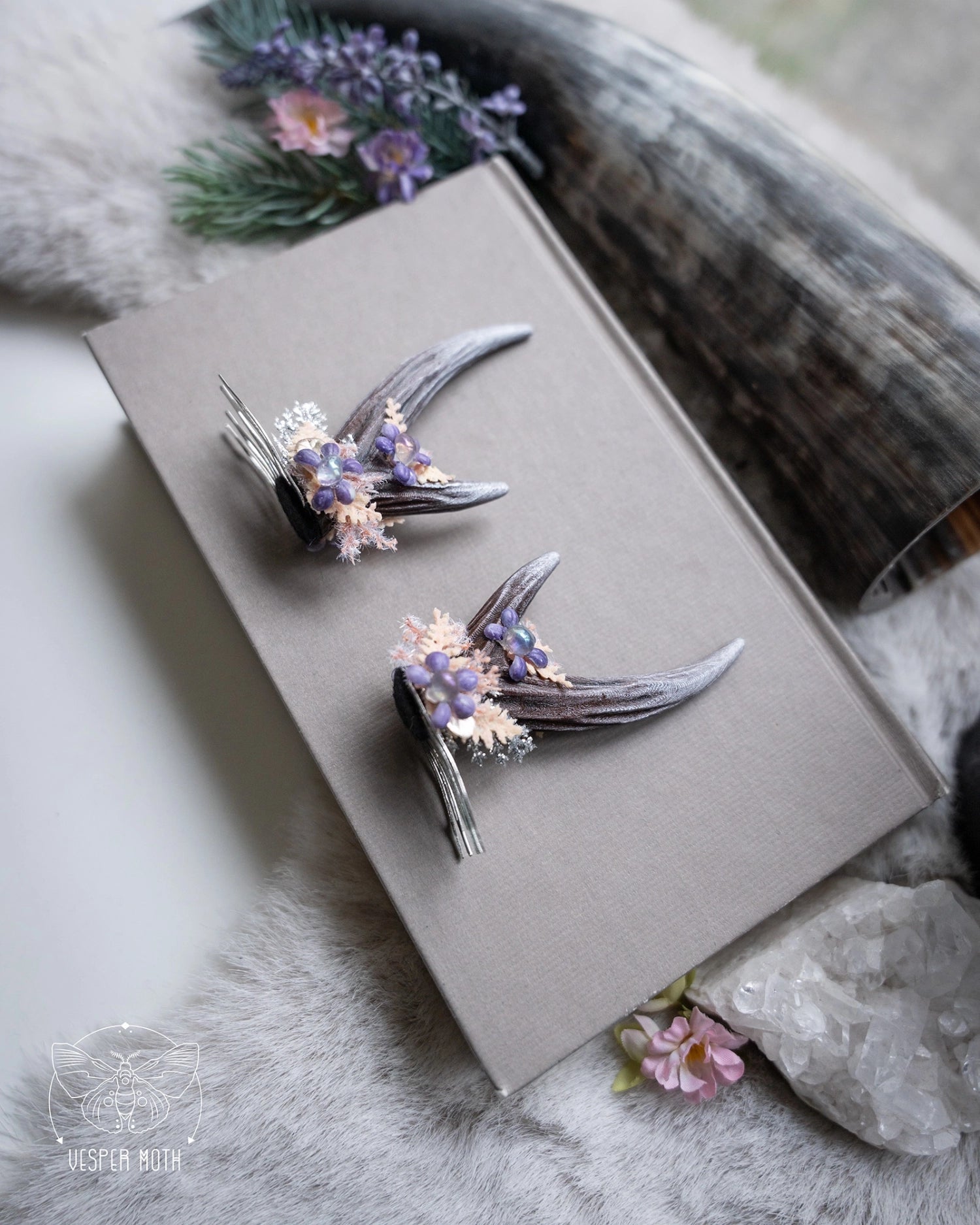 Ostara Antler Hair Pins (a pair of two pins)