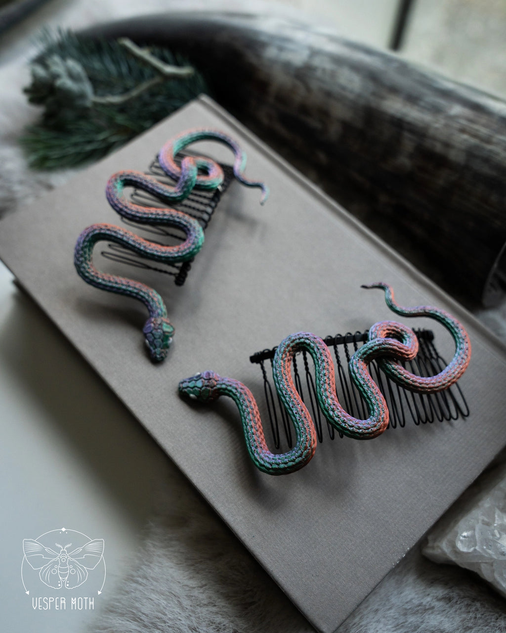 Serpent Hair Pins (a pair of two pins)