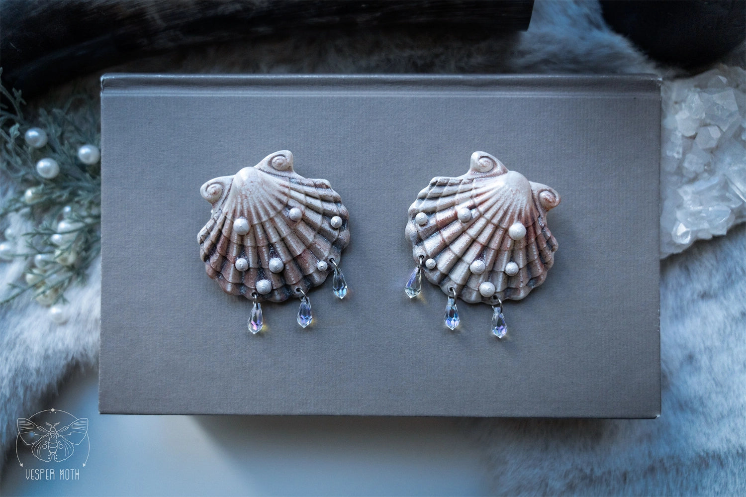 Seashell Hair Pins (pair of two pins)