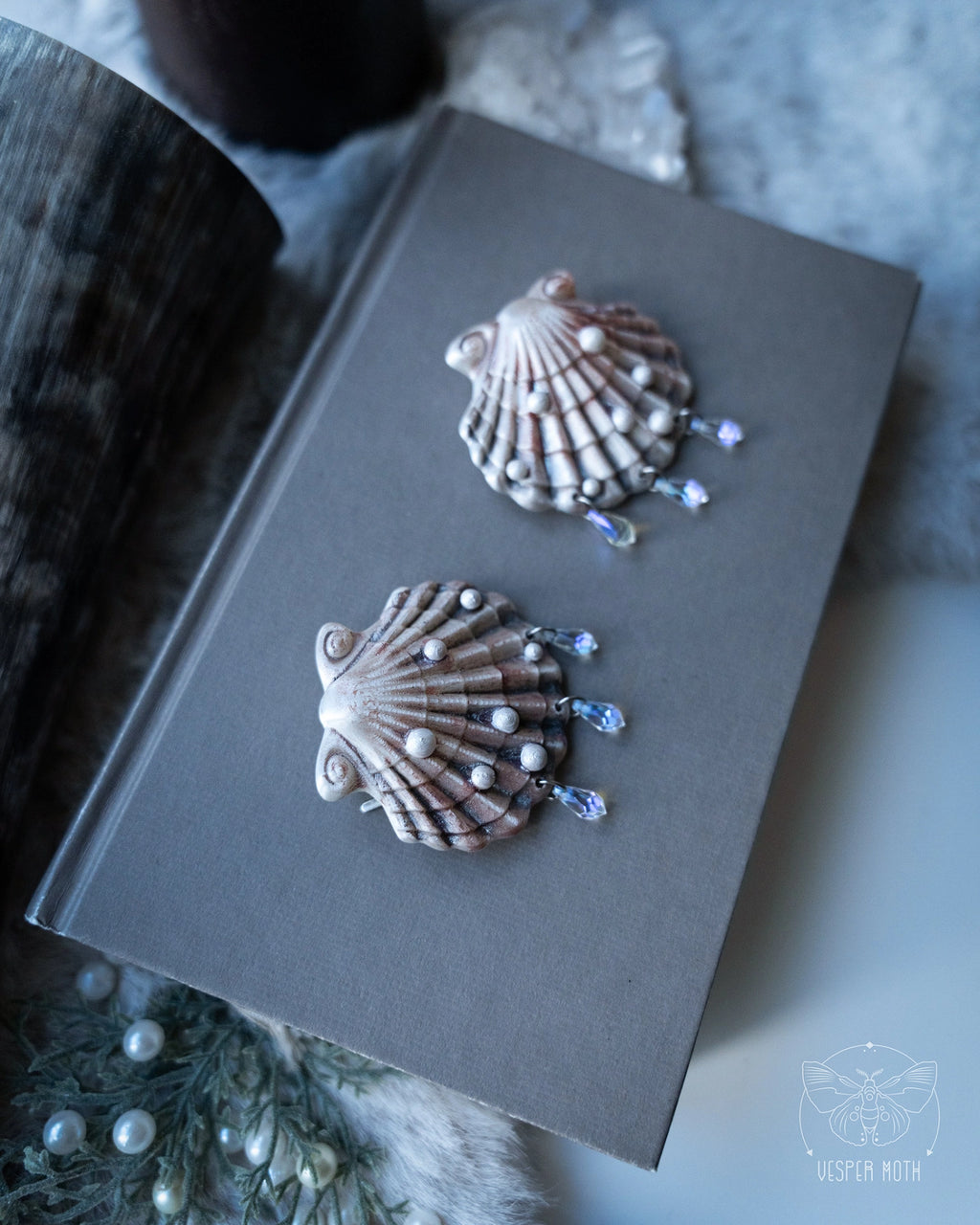 Seashell Hair Pins (pair of two pins)