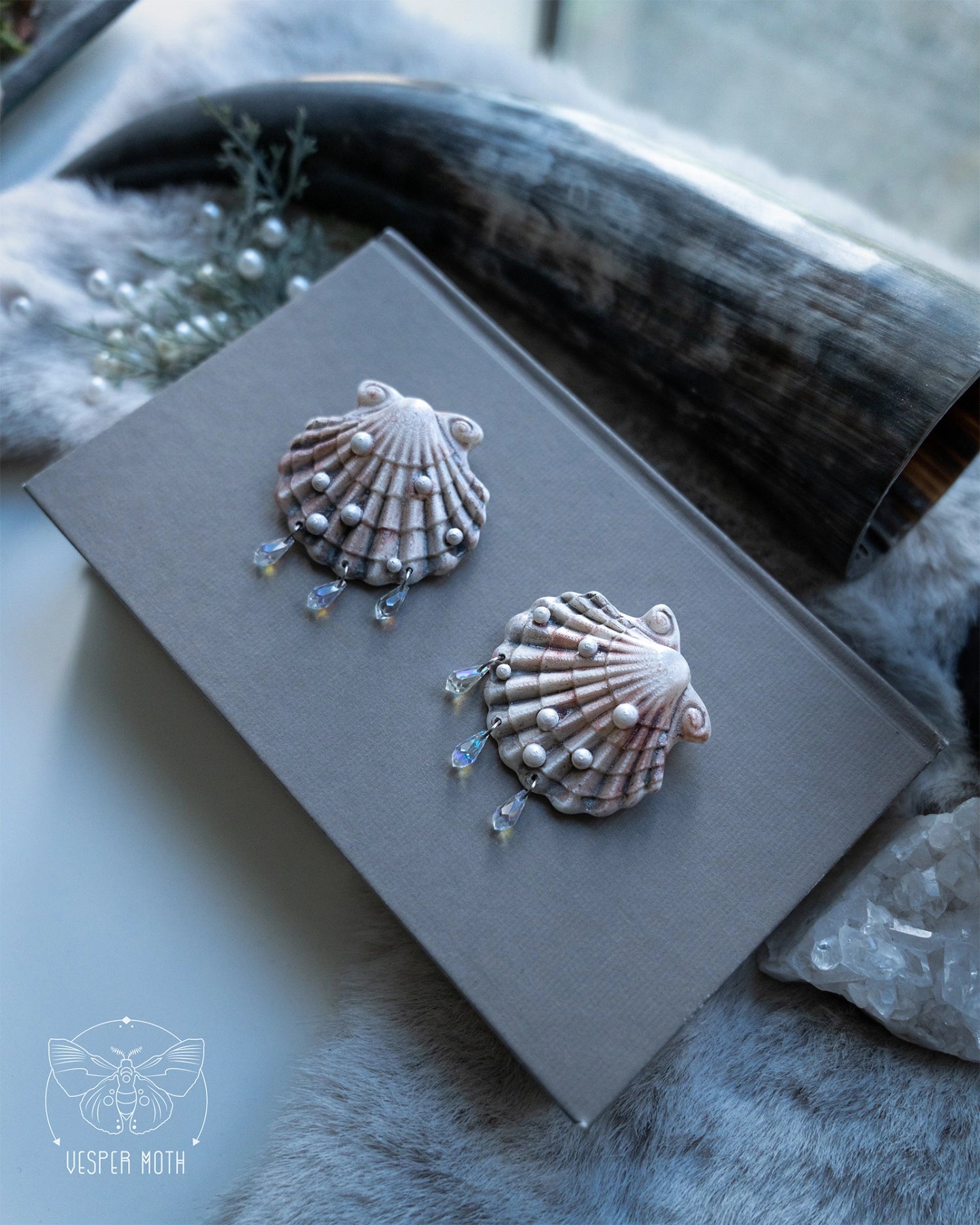 Seashell Hair Pins (pair of two pins)