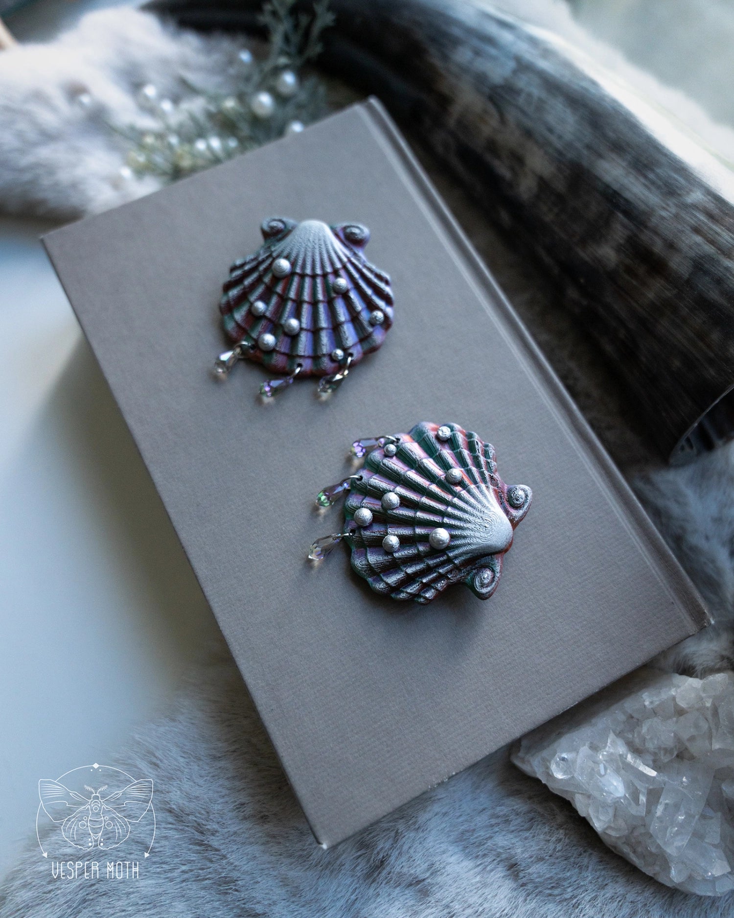 Seashell Hair Pins (pair of two pins)