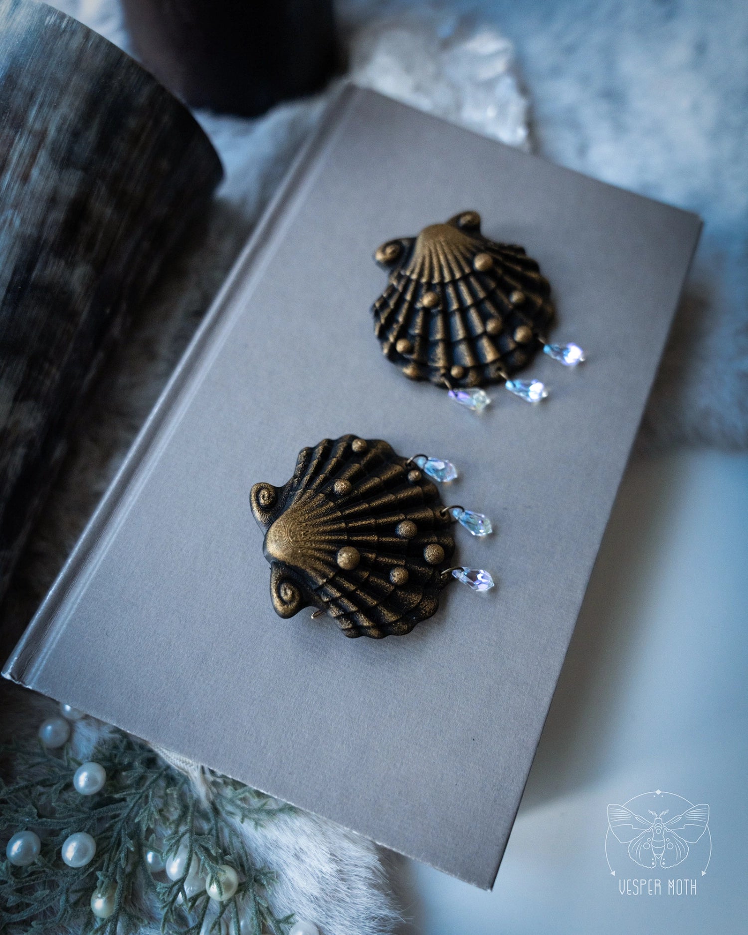 Seashell Hair Pins (pair of two pins)