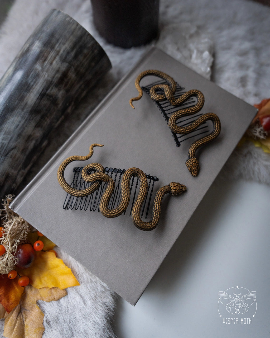 Serpent Hair Pins (a pair of two pins)