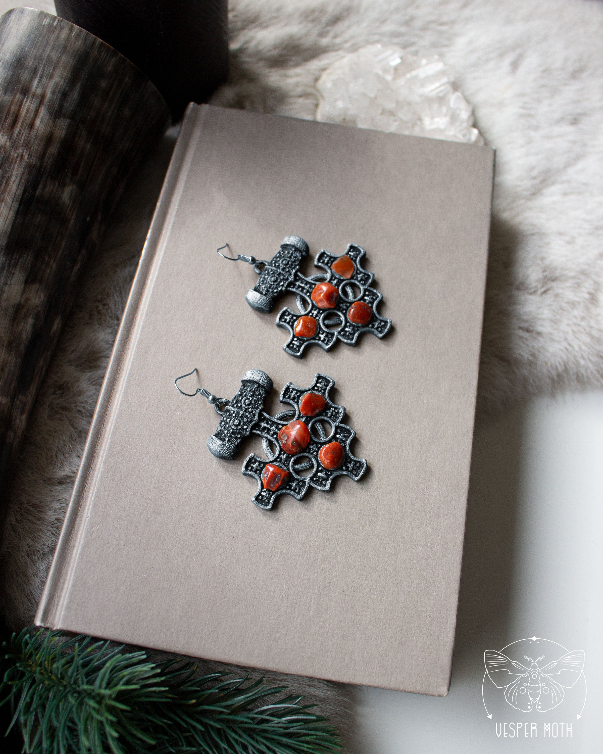 Hiddensee Crystal Earrings (Silver Coloured) - 3D printed *no metal!