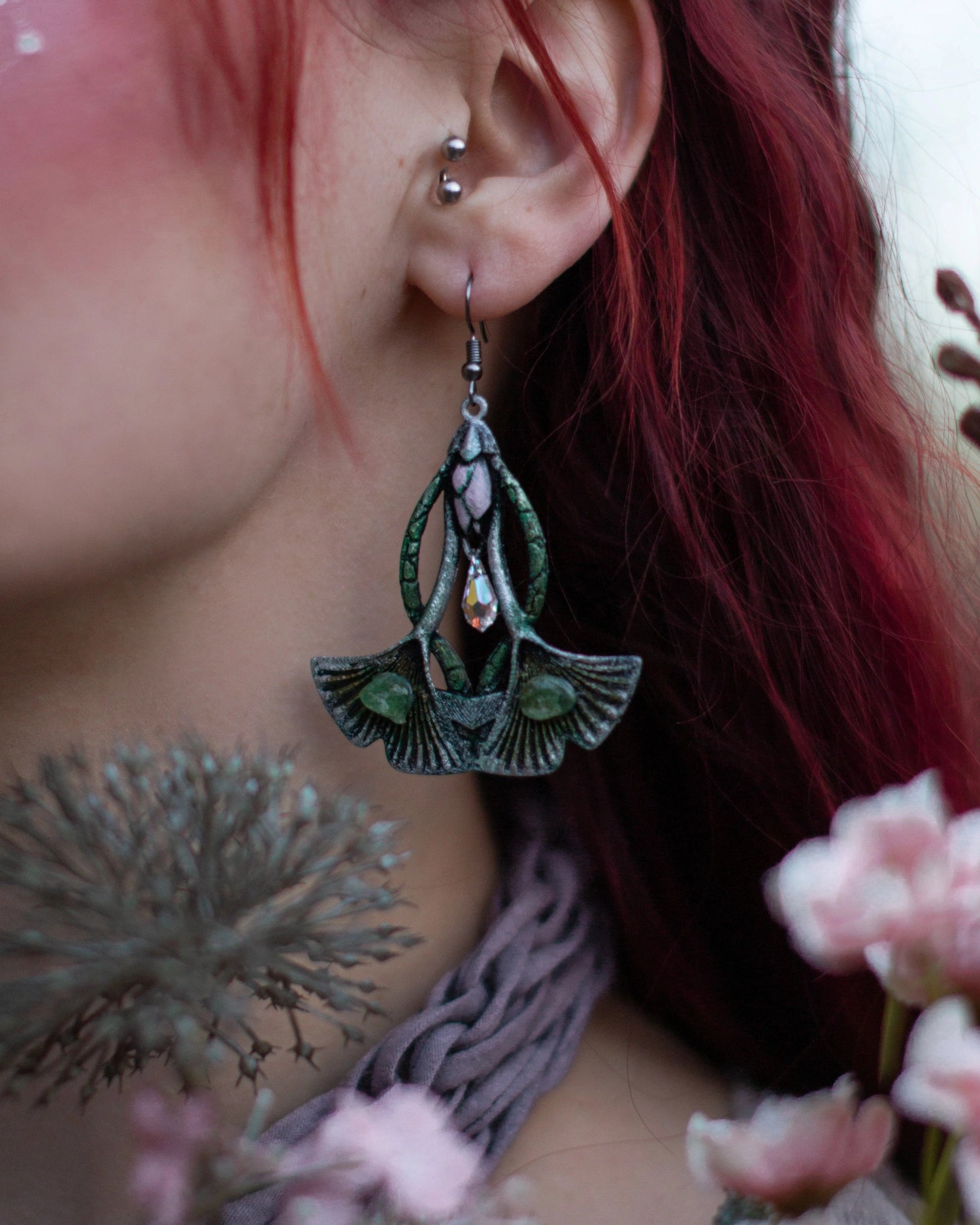 Seedling Earrings - 3D printed *no metal!