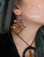 Hiddensee Crystal Earrings (Gold & Copper Coloured) - 3D printed *no metal!