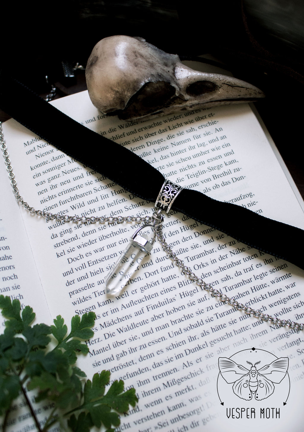 Black Velvet Rock Crystal Choker