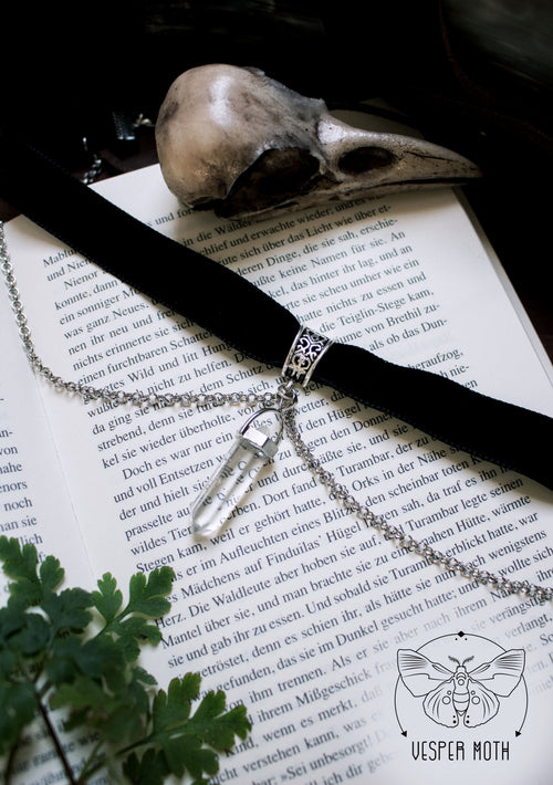 Black Velvet Rock Crystal Choker