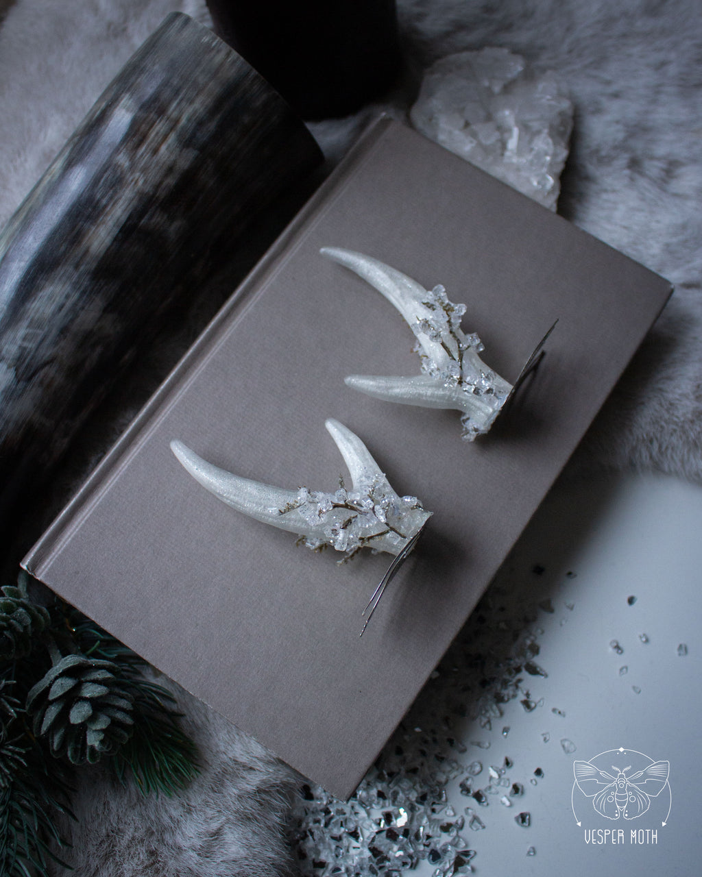 Icy Twigs Antler Hair Pins (pair of 2 pins)