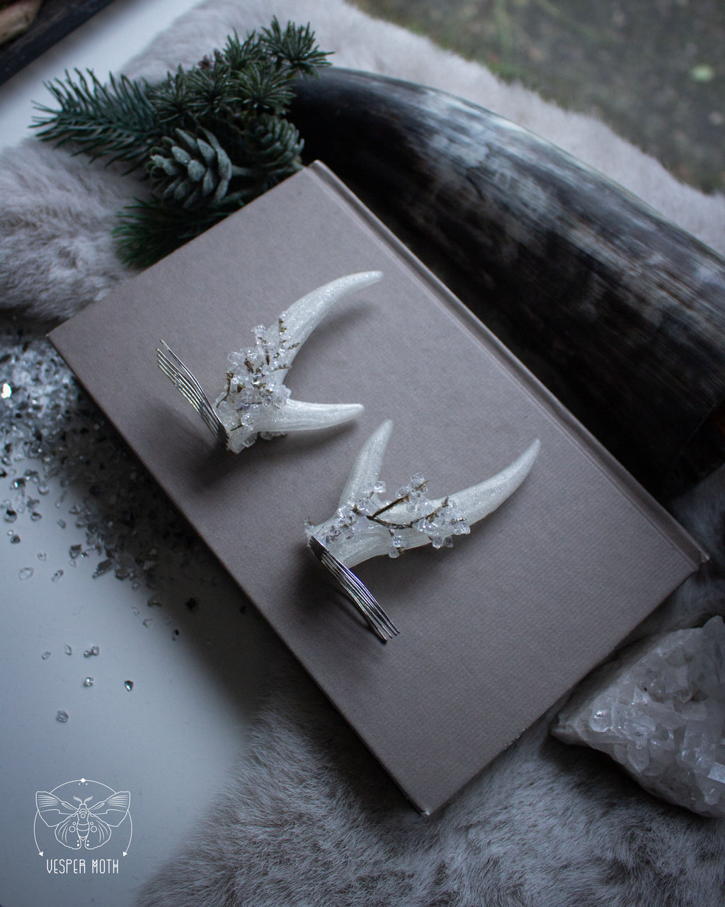 Icy Twigs Antler Hair Pins (pair of 2 pins)