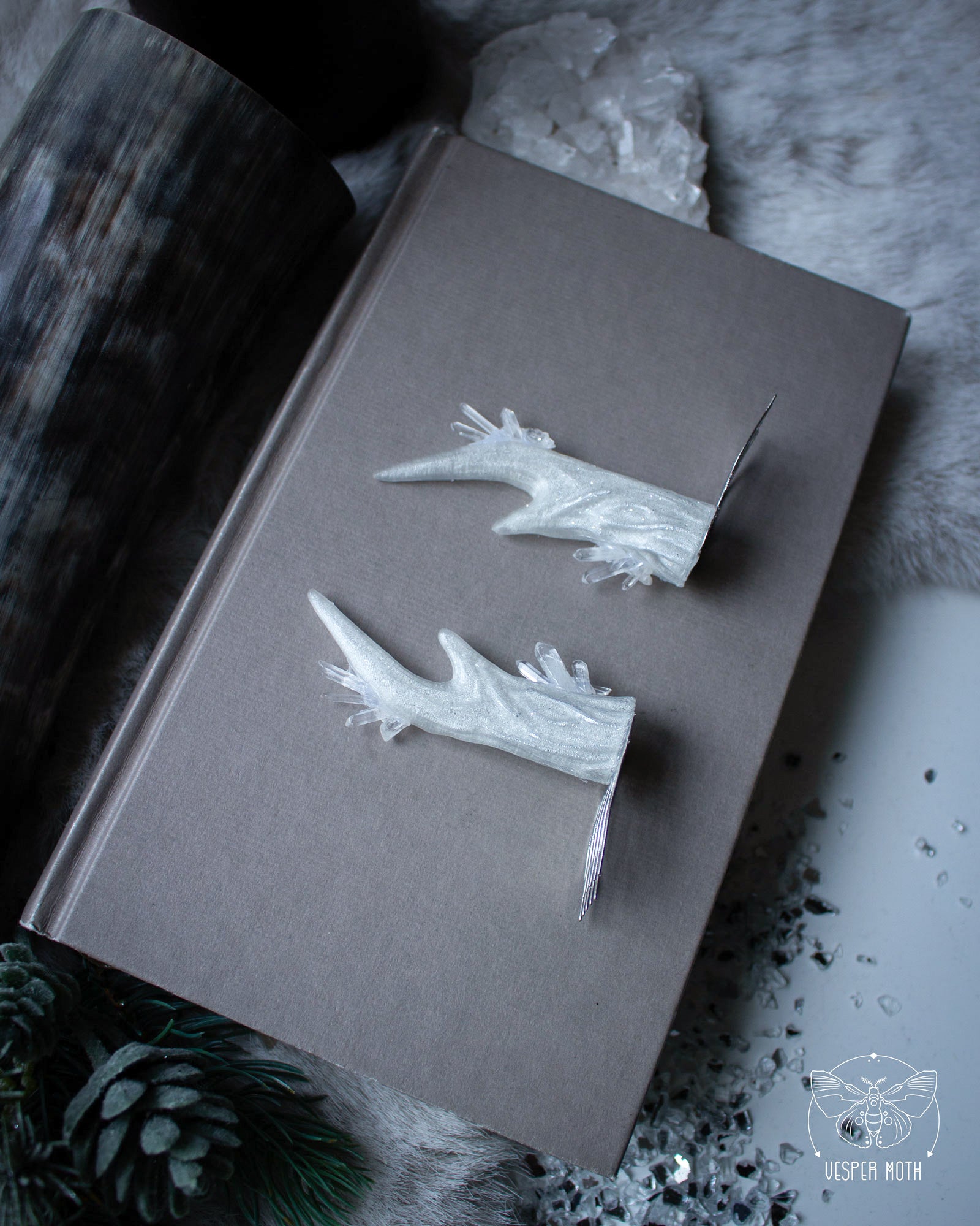 Ice Crystal Antler Hair Pins (pair of 2 pins)