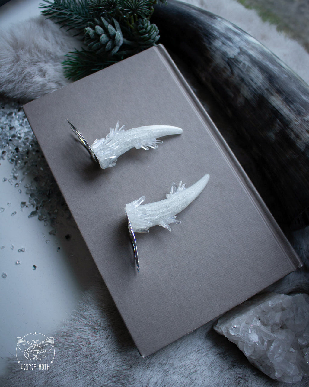 Ice Crystal Antler Hair Pins (pair of 2 pins)
