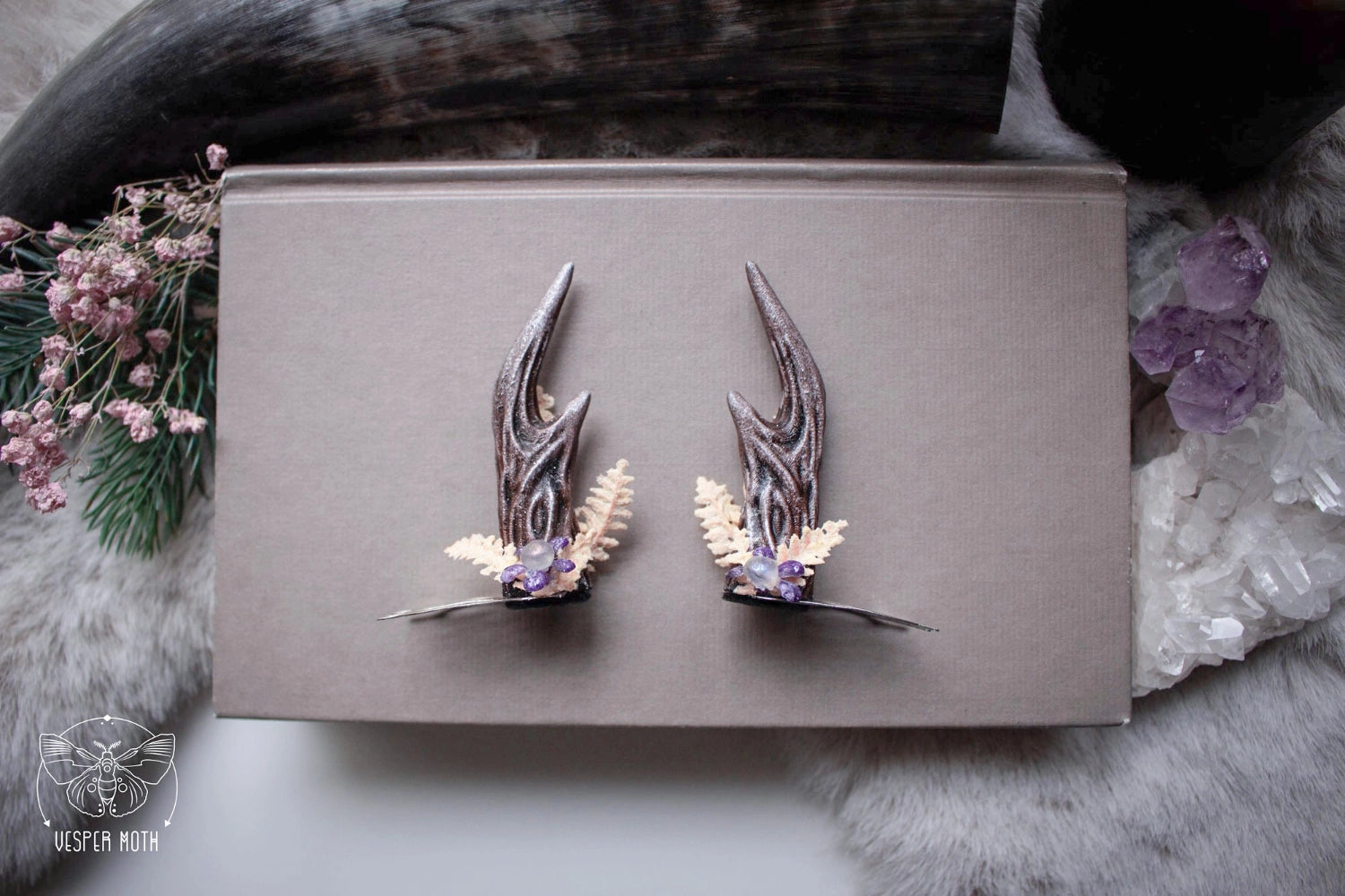 Ostara Antler Hair Pins (a pair of two pins)