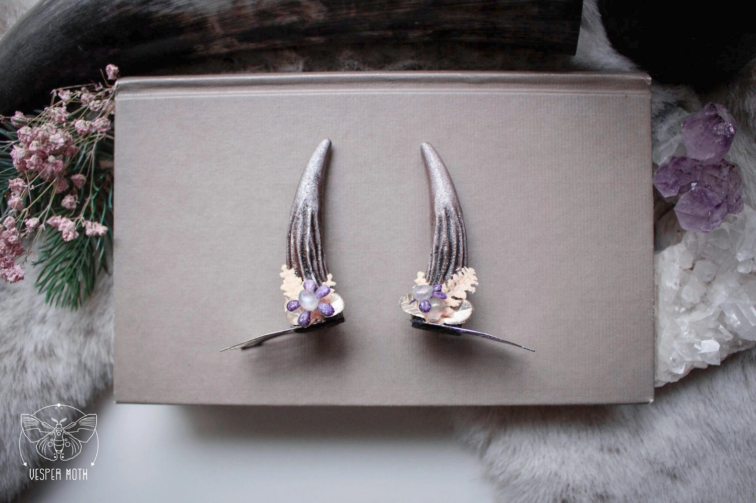 Ostara Antler Hair Pins (a pair of two pins)