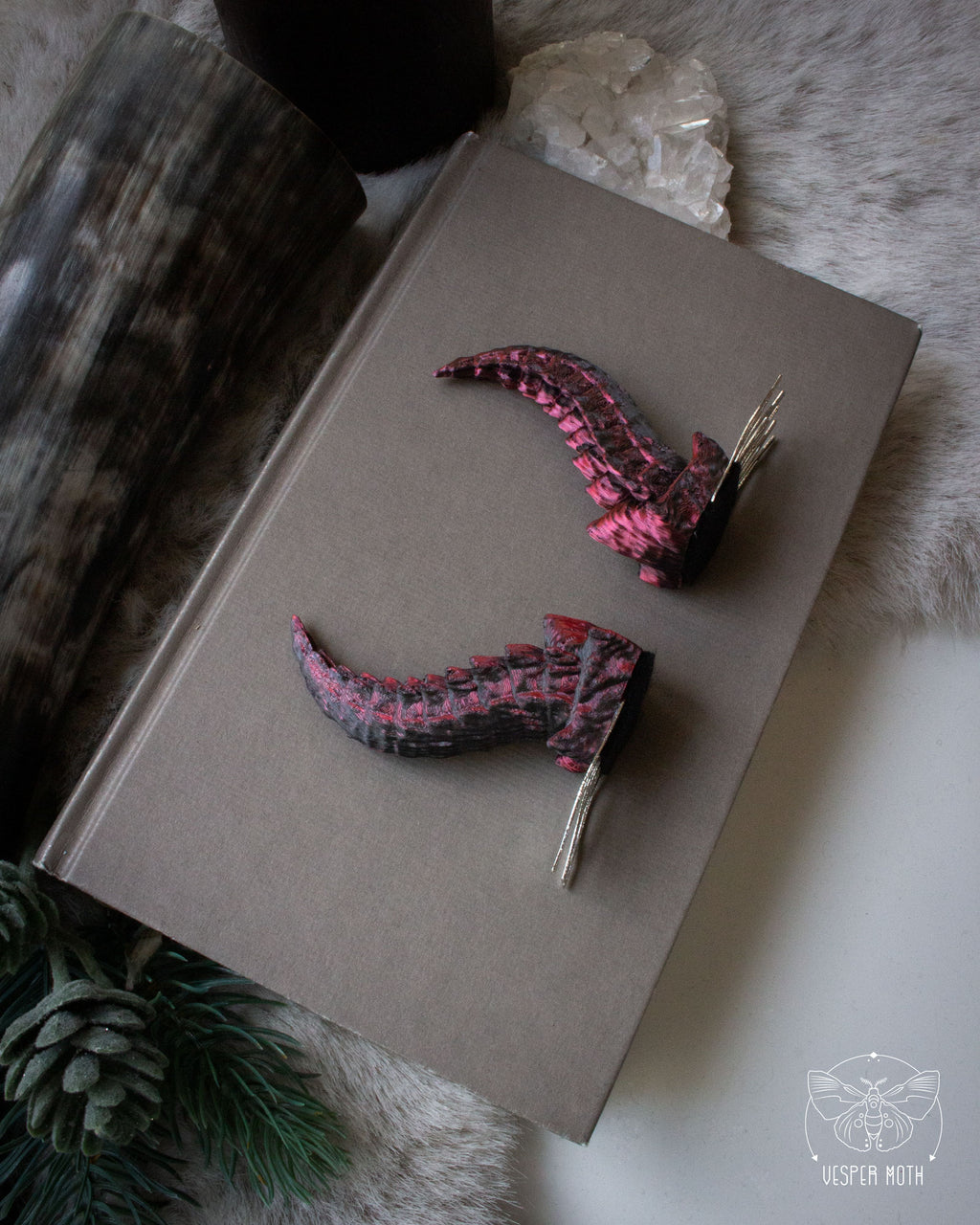 Fire Dragon Hair Pins (pair of two pins)