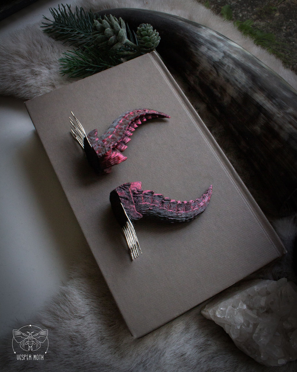 Fire Dragon Hair Pins (pair of two pins)