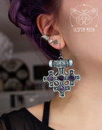 Hiddensee Crystal Earrings (Silver Coloured) - 3D printed *no metal!