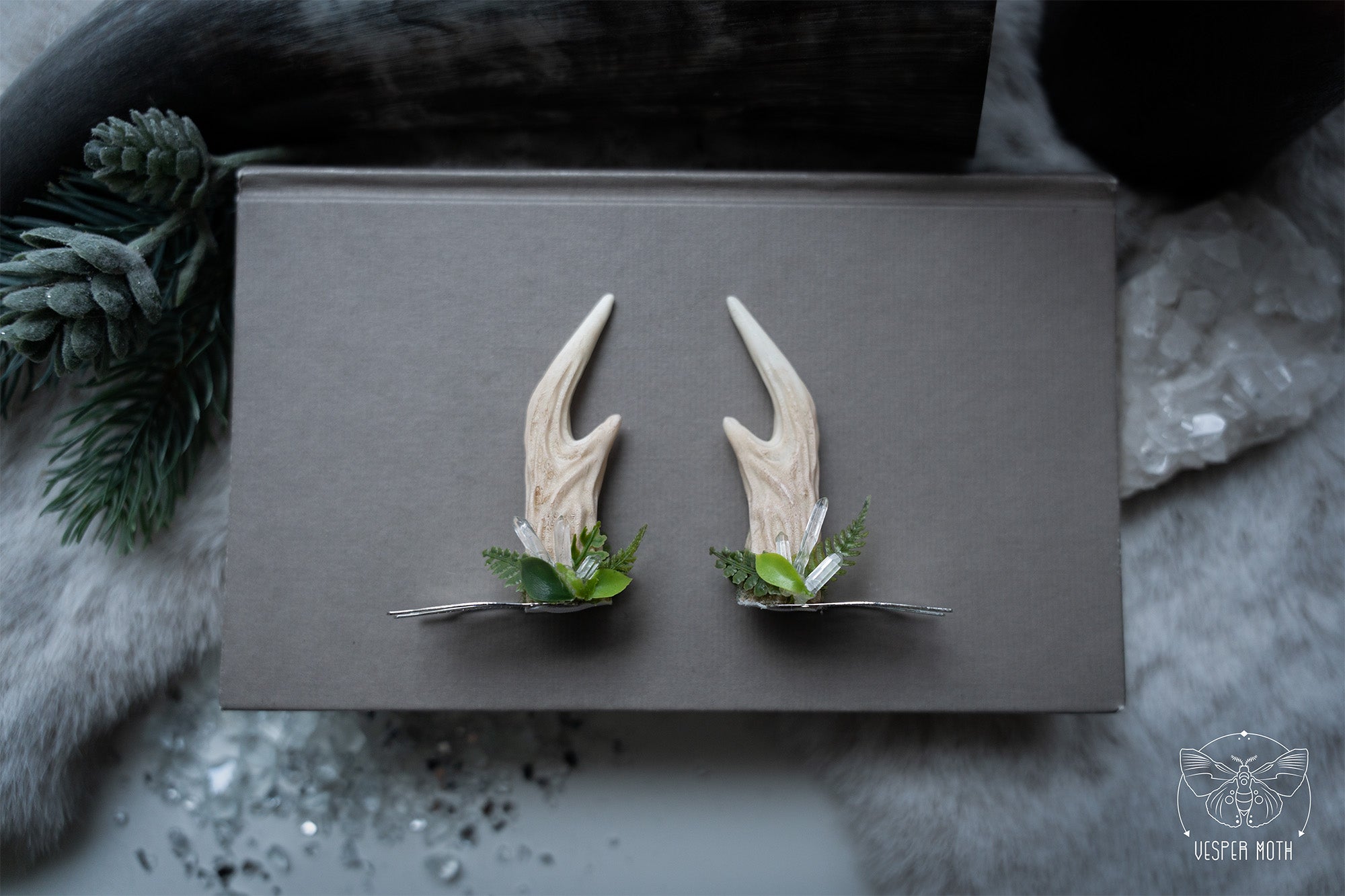 Pearlwood Antler Hair Pins (pair of two pins)