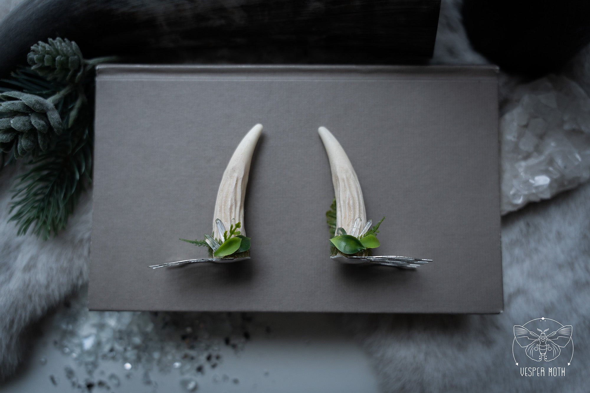 Pearlwood Antler Hair Pins (pair of two pins)