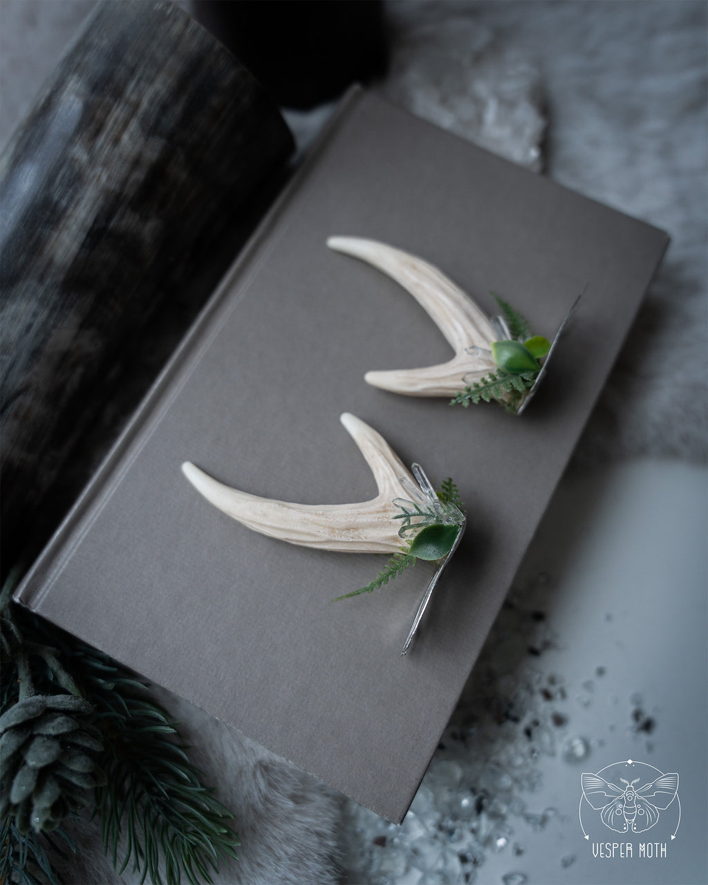 Pearlwood Antler Hair Pins (pair of two pins)