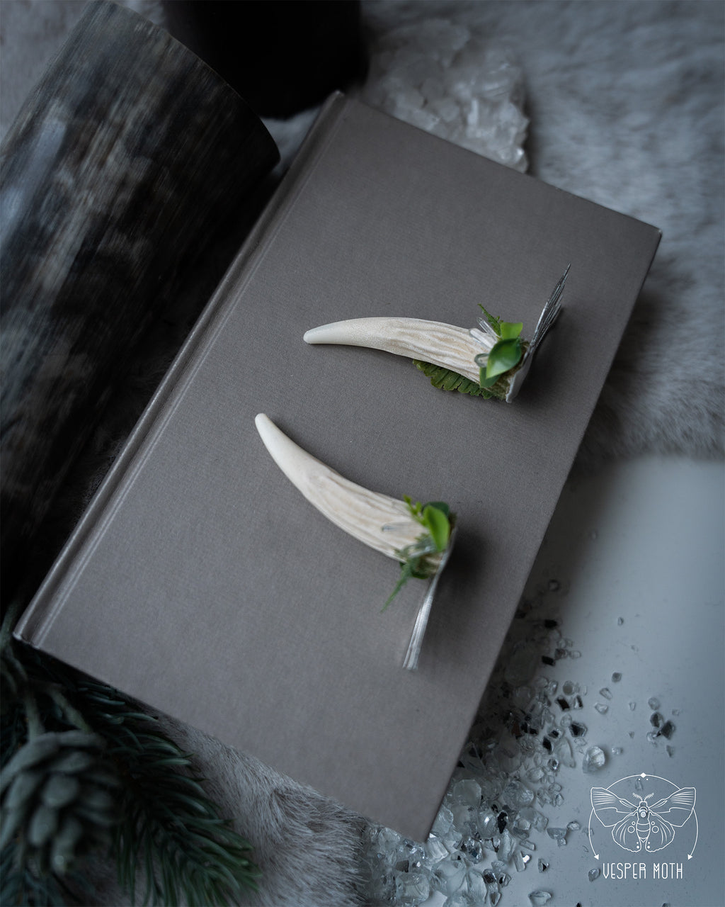 Pearlwood Antler Hair Pins (pair of two pins)