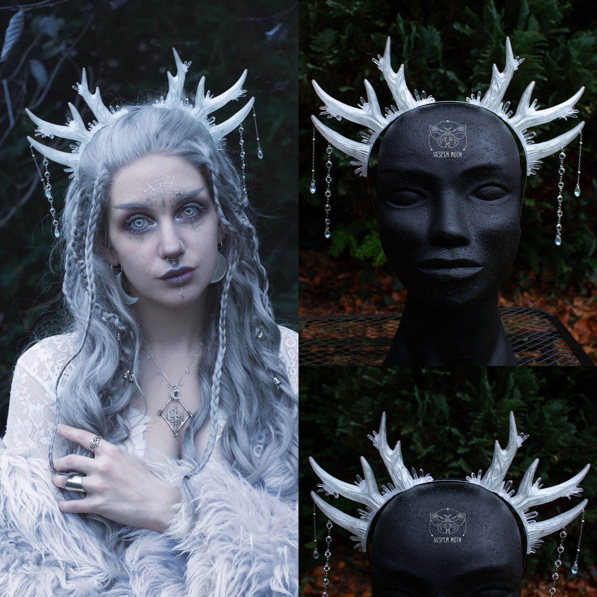 Ice Crystal Antler Headpiece