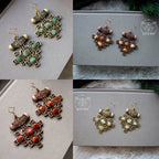 Hiddensee Crystal Earrings (Gold & Copper Coloured) - 3D printed *no metal!