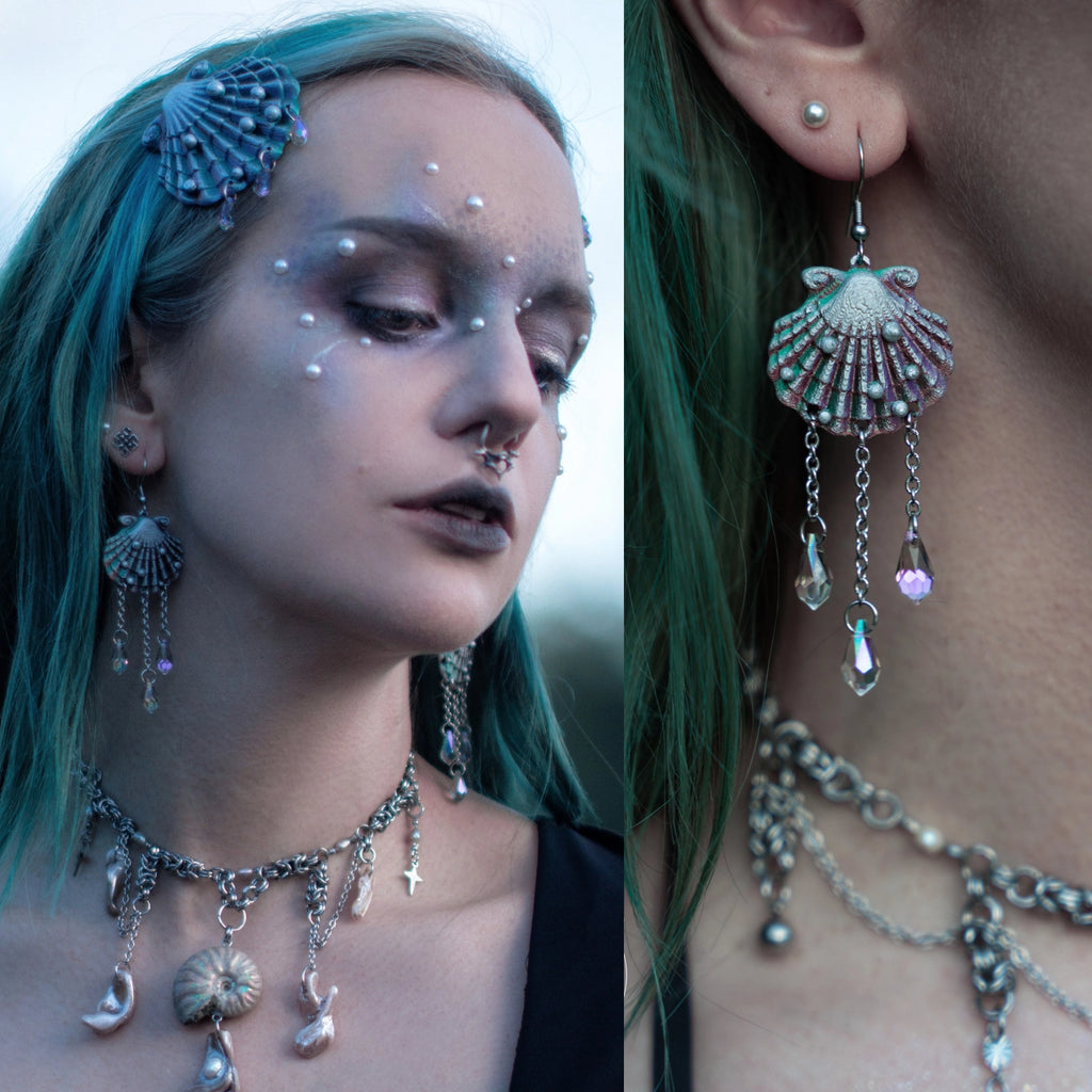 Seashell Earrings - 3D printed *no metal!