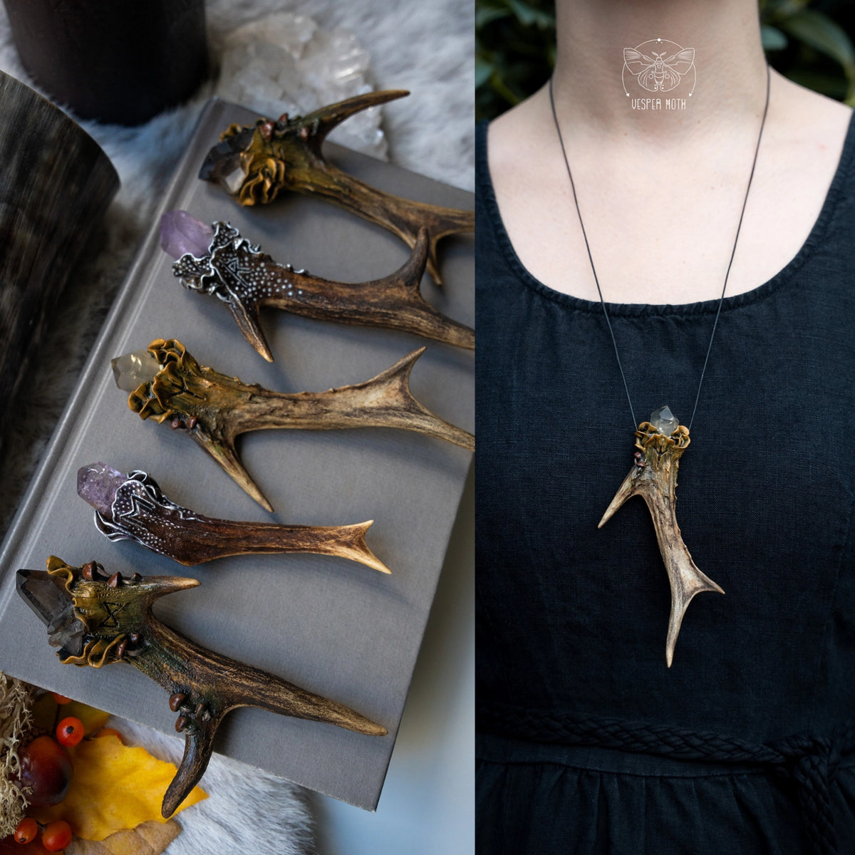Antler Crystal Necklaces