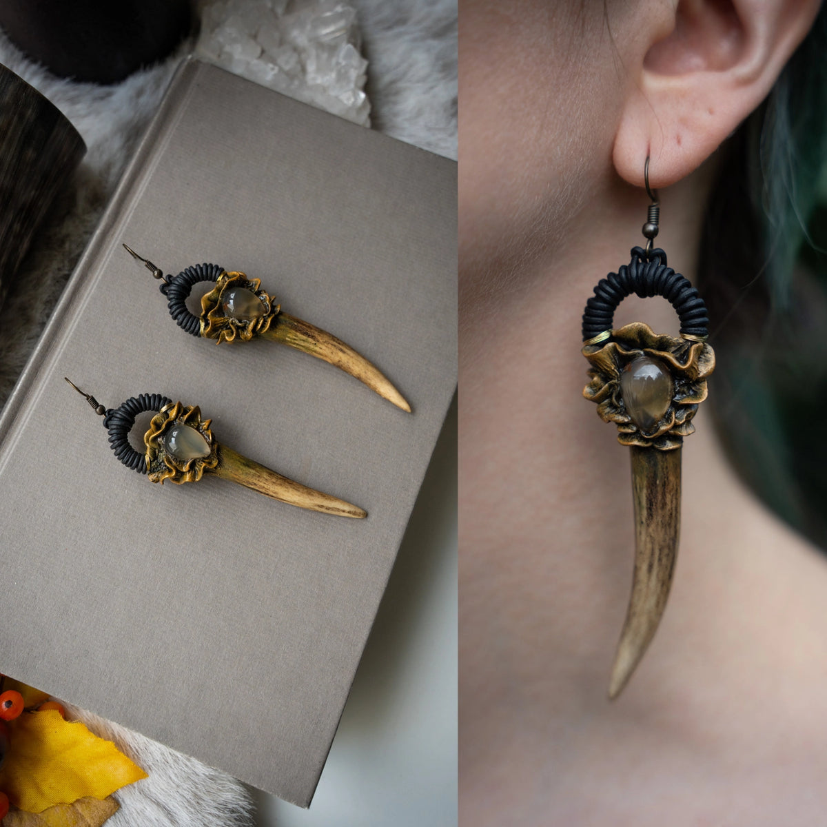 Antler Crystal Earrings
