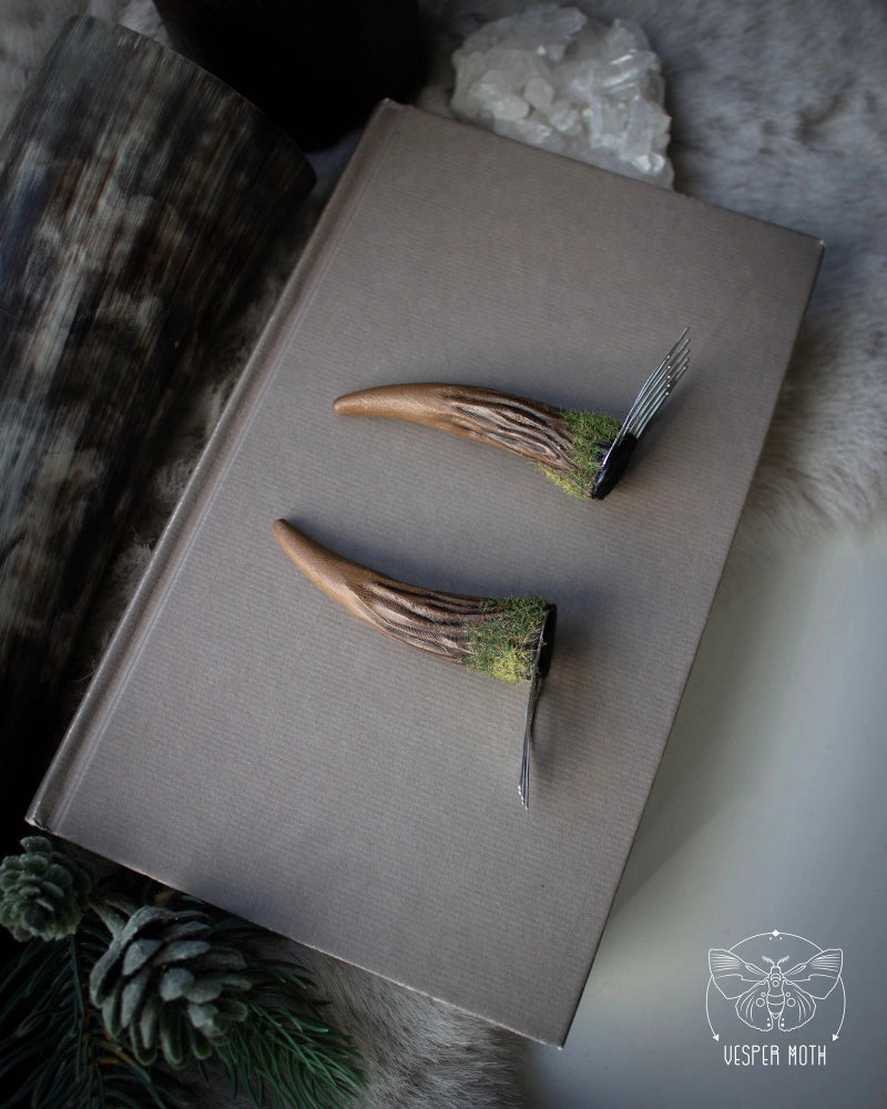 Antler Hair Pins Natural (pair of two pins)