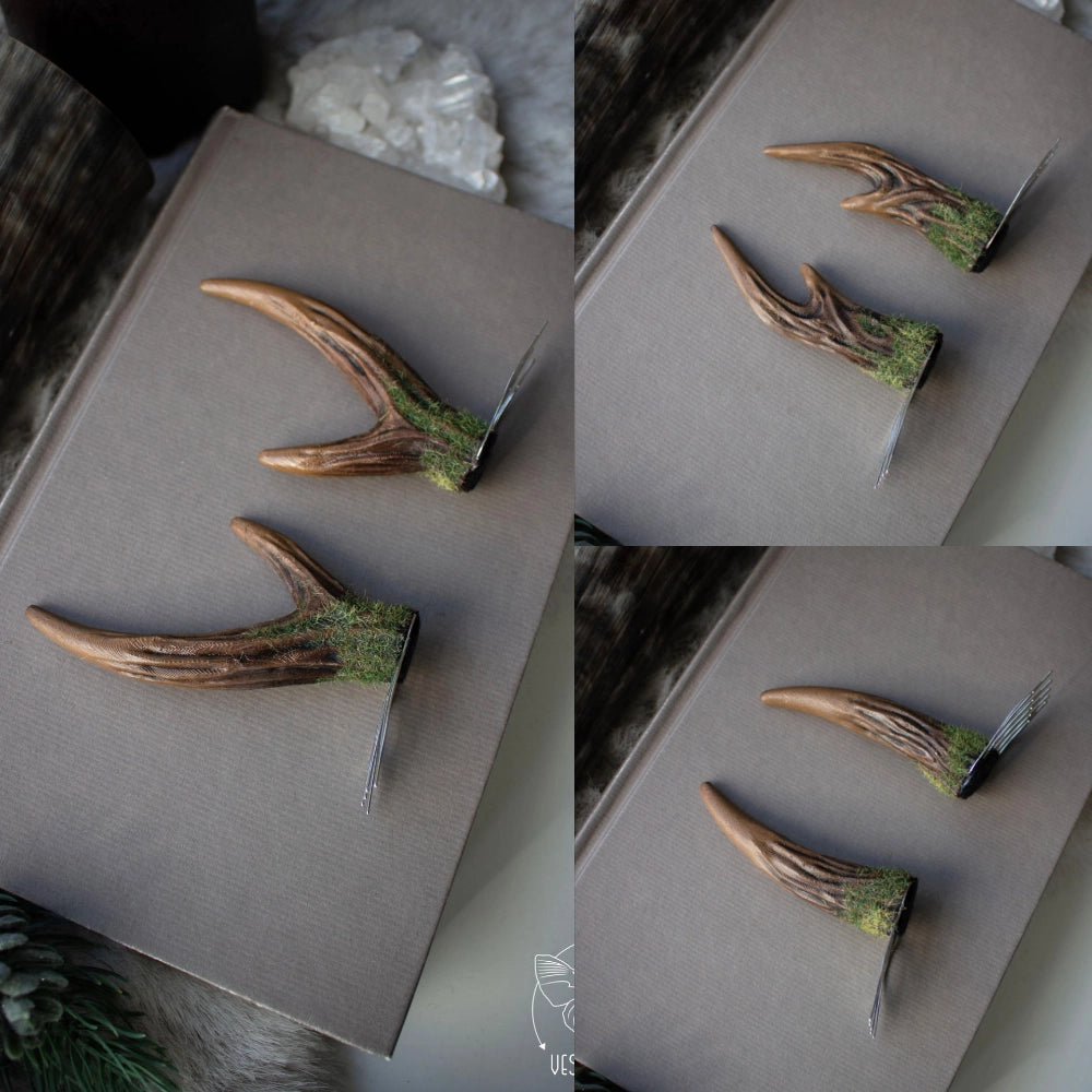 Antler Hair Pins Natural (pair of two pins)